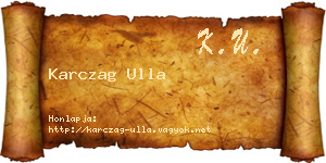 Karczag Ulla névjegykártya